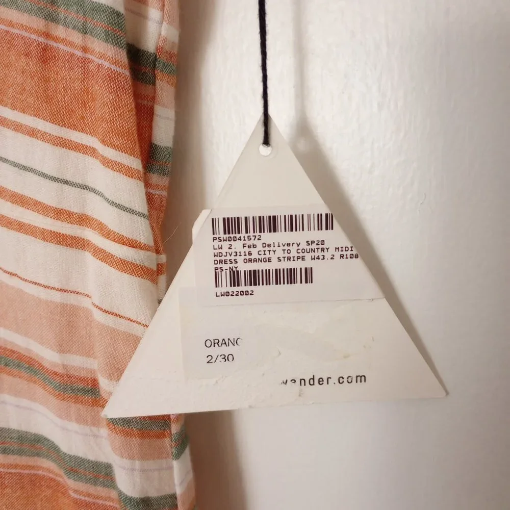 Lost + Wander City to Country Orange Stripe Midi Dress